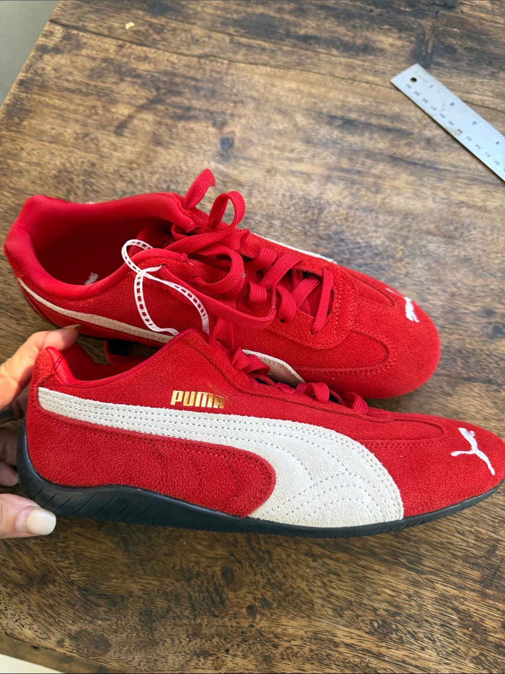 PUMA Speedcat Red Suede Sneakers Women’s US 7 Ortholite Leather Low Top NWT - Picture 3 of 8